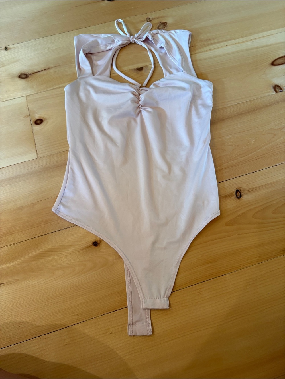 Light Pink Halter Bodysuit Top